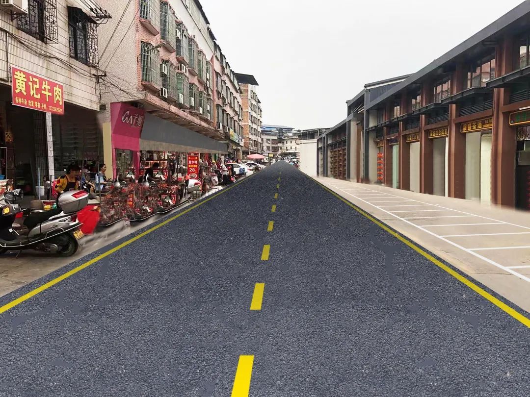 梅江区三角老圩镇道路改造中,效果图附上!