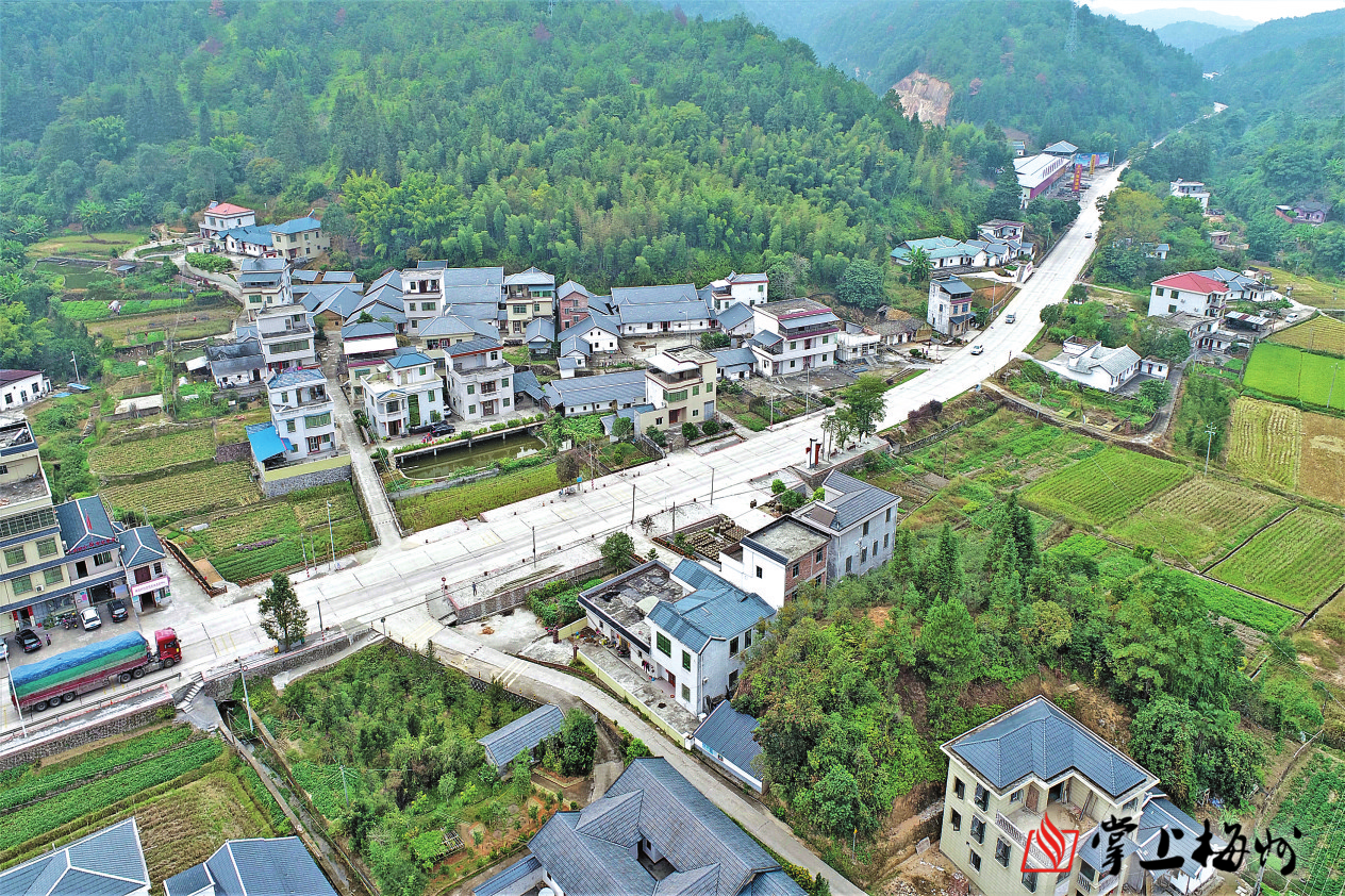 八尺镇樟田村206国道旁的不少房屋都进行了外立面改造 (袁志鹏 摄)