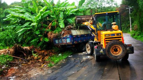 县道旁堆放建筑垃圾经报道后城北镇迅速行动清理