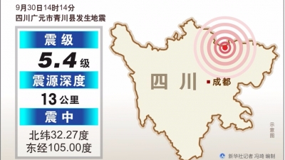 四川广元青川发生5.4级地震：多条列车线路被紧急扣停 暂未有人员伤亡