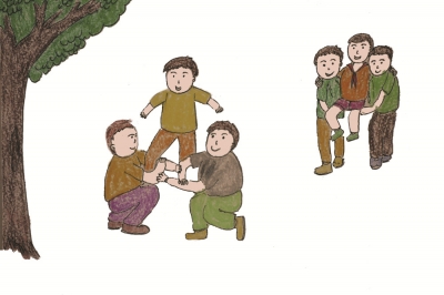 客家儿童传统游戏——抬轿子