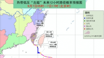 台风“古超”减弱但仍将给粤东带来大雨