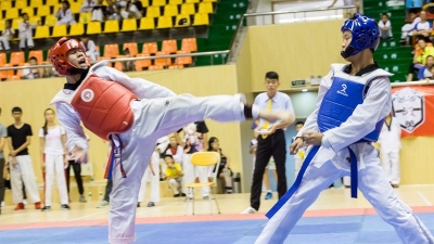 梅州跆拳道“小将”剑英体育馆“开战” 平远代表队夺魁