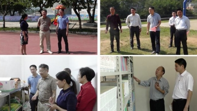 市教育局朱志强率队到潭下镇复评督前检查