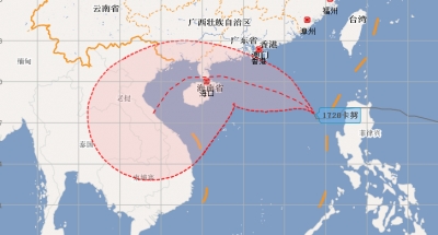 “卡努”加强为强热带风暴路径北调，梅州人的周末降温又降雨