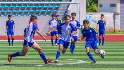 足球小将绿茵场挥汗竞技