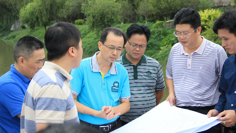 巫繁星率队到金山街道调研指导周溪河十里梅花长廊建设项目