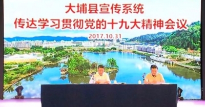 大埔宣传系统召开传达学习贯彻党的十九大精神会议