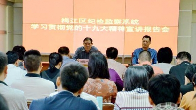 市纪委常委杨伟平到梅江区宣讲党的十九大精神