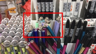 你家娃有这种笔吗？梅城部分小学附近售卖磁力笔  笔上钢珠易被误食