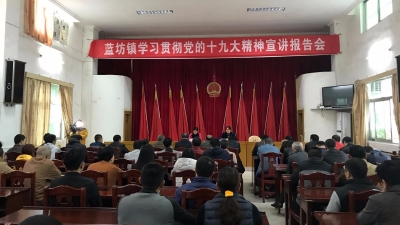 罗桂芳到蓝坊镇作学习贯彻党的十九大精神宣讲报告会