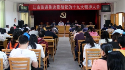 江南街道召开会议传达贯彻党的十九大精神