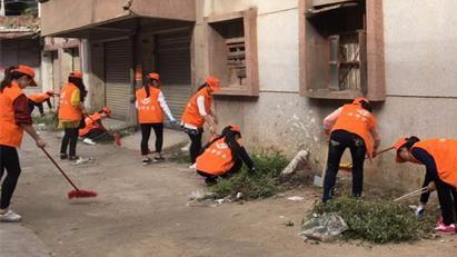 城北镇志愿者开展城乡环境卫生整治大行动