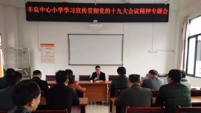 丰顺教育局“党的十九大会议精神宣讲组”到丰良中心小学宣讲