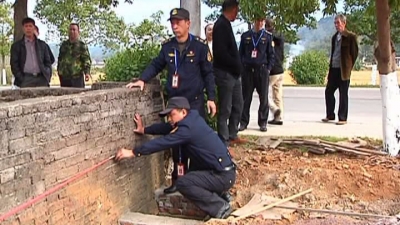 大柘镇程西村省道332沿线一处违建工地被依法拆除