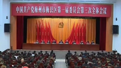 中共梅县区委一届三次全会召开