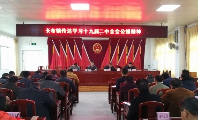长布镇召开会议传达学习十九届二中全会公报精神