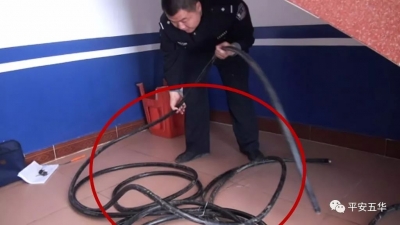 胆太肥！五华男子光天化日盗剪路灯电缆…刚修好第二天又来