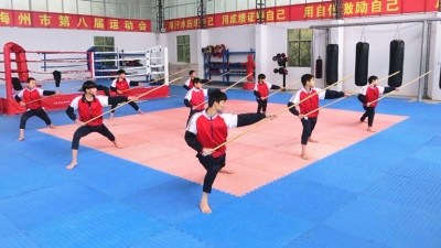 粤东少林文武学校表演队排练网络春晚节目见闻