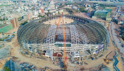 五华足球文化公园体育场钢结构合龙 预计7月交付使用