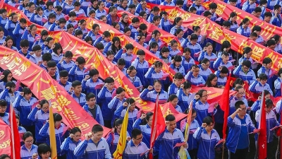 高考百日倒计时，梅州部分学校举行百日誓师大会