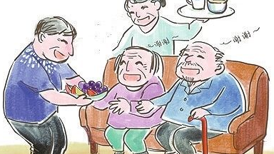 丰顺北斗镇锡坑村的乡贤慰问高龄老人