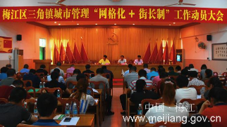 梅江区三角镇召开城市管理“网格化+街长制”工作动员会