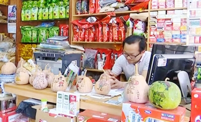 大埔现趣味“南瓜画”，既能摆设又不影响食用