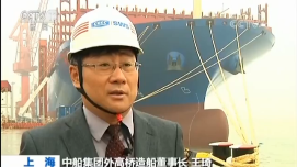 我国最大集装箱船在上海交付使用  载货量突破两万箱级别