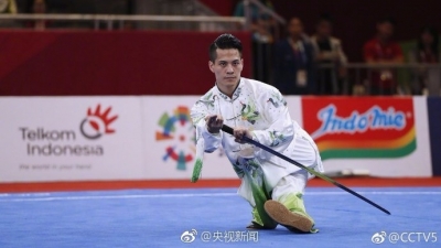 亚运会男子太极拳太极剑决赛 中国选手陈洲理摘金