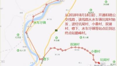 我市18日起开通83路公交，经过水车镇这些地方