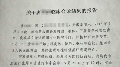 被狗咬注射疫苗后仍死亡?医院：疫苗正规操作规范