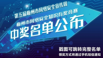 快戳！梅州网络安全知识竞赛中奖名单出炉