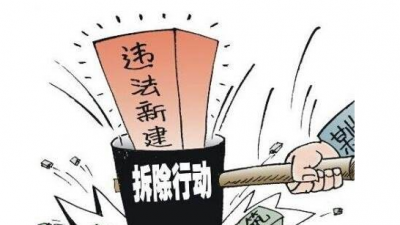 平远县大柘镇依法强制拆除两宗违章建筑