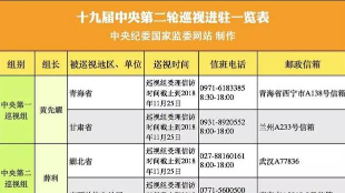 十九届中央第二轮巡视全部进驻 巡视时间、值班电话公布