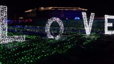 惊艳！五华首届花海艺术灯光节开幕 引千人观赏