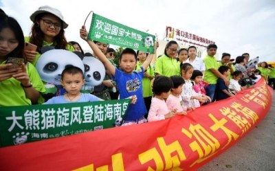 大熊猫首次安家中国热带海岛 或一两周后与市民见面