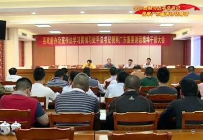 大埔县府办、县妇联召开会议学习贯彻习近平总书记视察广东重要讲话精神