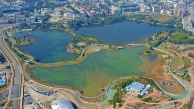 梅城剑英公园3号湖通过验收并开放！一大波航拍靓图