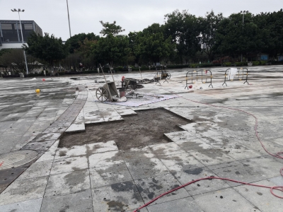 梅城院士广场停车场为啥在“整容”？  原来是榕树惹的“祸”