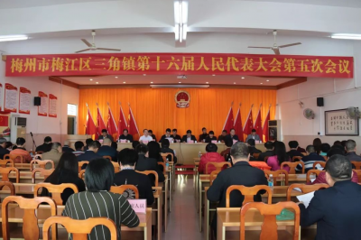 梅江区三角镇召开第十六届人大五次会议，古继旋当选镇长