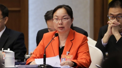 十三届全国人大二次会议广东代表团开放日上午举行 李杏玲代表发言，建议多措并举做强基础教育