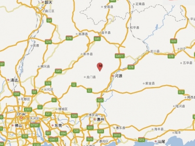 河源市东源县发生2.9级地震，震源深度9千米