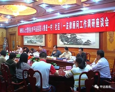 市人大调研组到平远调研一村（社区）一法律顾问工作