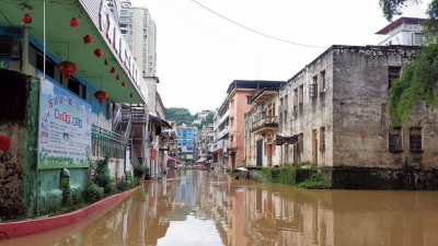 出行须划船！暴雨来袭后第二天，大埔高陂出现洪水上街...
