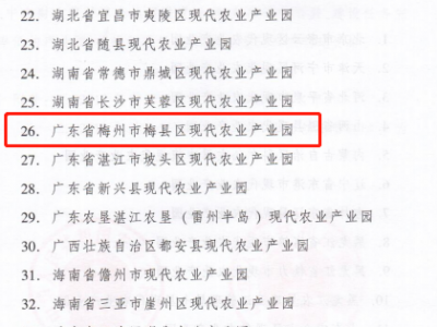 我市首个国家级现代农业产业园出炉，在梅县区！