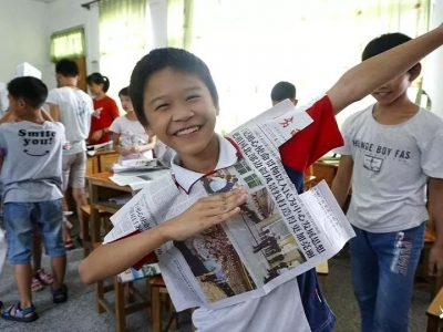 谢谢哥哥姐姐来到五华，让我们从羞涩沮丧到勇敢阳光！