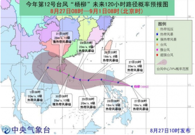 今年第12号台风“杨柳”正式生成，周末或登陆海南