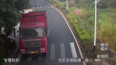 这些走在蕉岭河堤上的大货车被“曝”了！特写大头照，请查收