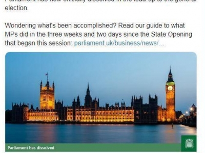 英国议会宣布正式解散